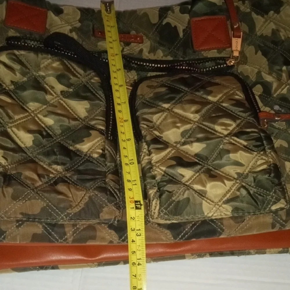 Joan & David Vacation Travel Weekend Bag in a Camouflage Pattern